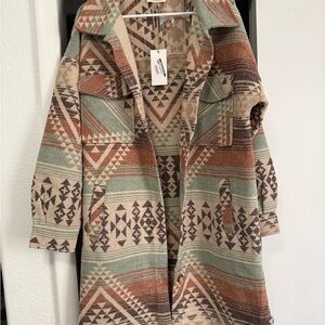 Aztec Print Jacket size Large - New w/ Tags